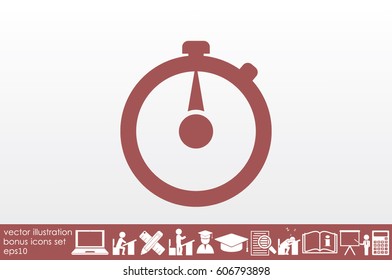 Stopwatch icon vector illustration eps10. Isolated badge for website or app - stock infographics