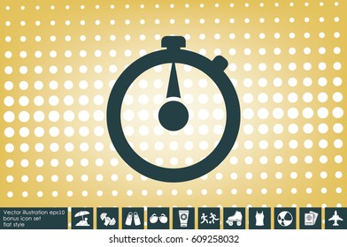 Stopwatch icon vector illustration eps10. Isolated badge for website or app - stock infographics