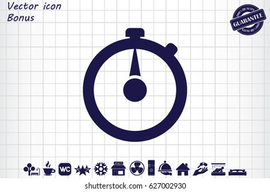 Stopwatch icon vector illustration eps10. Isolated badge for website or app - stock infographics