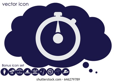 Stopwatch icon vector illustration eps10. Isolated badge for website or app - stock infographics