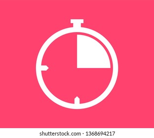 Stopwatch icon. Vector illustration in flat style.