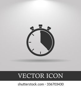 Stopwatch icon, vector illustration. Flat design style