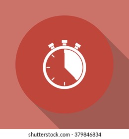 Stopwatch icon, vector illustration. Flat design style