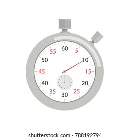 Stopwatch icon. Vector illustration in a flat style, isolated on white background.