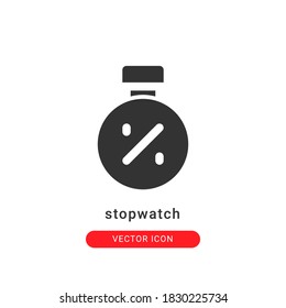 stopwatch icon vector illustration. stopwatch icon glyph design.