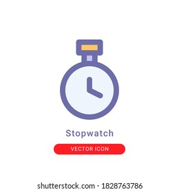 Stoppen Sie die Uhr Symbol Vektorgrafik. Stoppen Sie die Ansicht Symbol lineal Farbe Design.