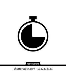 Stopwatch Icon Vector Illustration Logo Template