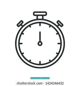 Stopwatch Icon Vector Illustration Logo Template