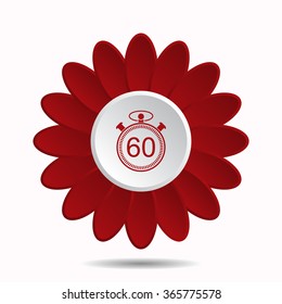 stopwatch icon, vector illustration. Modern design. Flat design style, flower icon