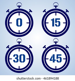 Stopwatch icon, vector illustration, symbol, accuracy, set