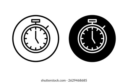 ilustração de vetor de ícone de cronômetro. Símbolo e sinal do temporizador. Ícone Contagem Regressiva. Período de tempo