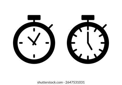 ilustração de vetor de ícone de cronômetro. Símbolo e sinal do temporizador. Ícone Contagem Regressiva. Período de tempo