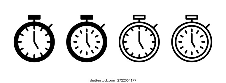 ilustração de vetor de ícone de cronômetro. Símbolo e sinal do temporizador. Ícone Contagem Regressiva. Período de tempo