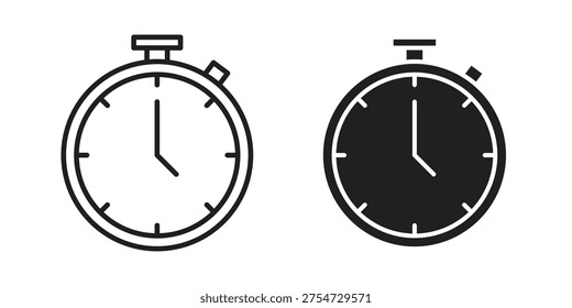Icono de cronómetro Ilustraciones vectoriales. Vector glifo iconos planos