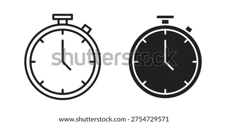 Stopwatch icon vector illustrations. vector glyph flat icons