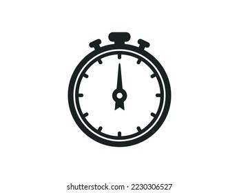 stopwatch icon, vector image with black and white color