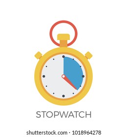 Stopwatch Icon Vector. Isolated on White Background. Trendy Flat Style.