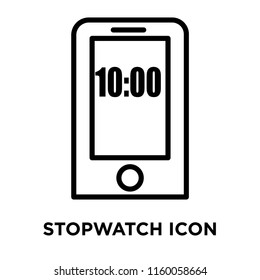 Stopwatch icon vector isolated on white background, Stopwatch transparent sign , line and outline elements in linear style