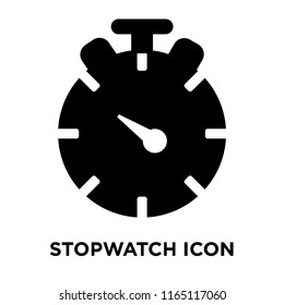 Stopwatch icon vector isolated on white background, Stopwatch transparent sign , black symbols