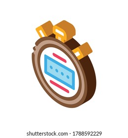 Stopwatch Icon Vector. Isometric Stopwatch sign. color isolated symbol illustration