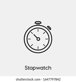 stopwatch icon vector. Linear style sign for mobile concept and web design. stopwatch symbol illustration. Pixel vector graphics - Vector.