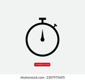 Stopwatch icon vector logo design template flat style