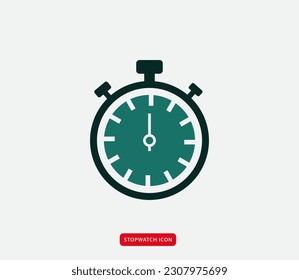 Stopwatch icon vector logo design template flat style