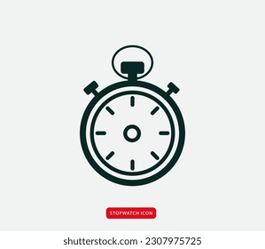 Stopwatch icon vector logo design template flat style