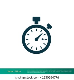 Stopwatch Icon Vector Logo Template Illustration Design. Vector EPS 10.