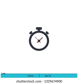 Stopwatch Icon Vector Logo Template