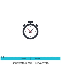Stopwatch Icon Vector Logo Template