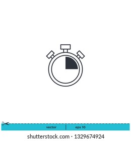 Stopwatch Icon Vector Logo Template