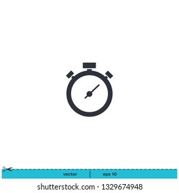 Stopwatch Icon Vector Logo Template