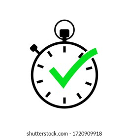 Stopwatch icon vector on white background