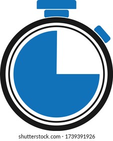Stoppuhr-Symbol-Vektor auf weißem Hintergrund (blaue Version)   