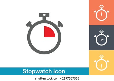 Stoppuhr Symbol Vektorgrafik auf weißem Hintergrund, Rund-Wecker und Stoppuhr Symbol im trendigen, flachen Stil, leicht zu ändern Farbe und Größe in Vektorformat. 