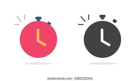 Stopwatch icon vector pictogram graphic simple glyph symbol, timer stop watch chronometer flat cartoon illustration set, fast quick time counter countdown alarm image clipart