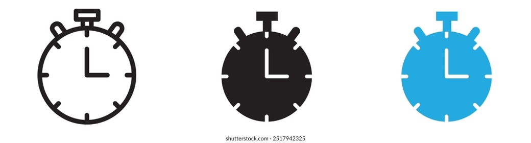 Stopwatch icon vector set illustration