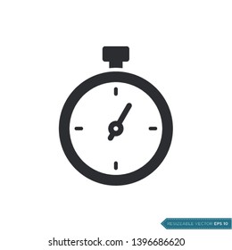 Stopwatch Icon Vector Template Flat Design