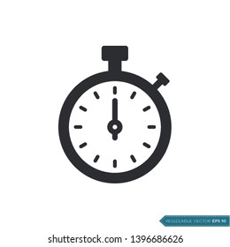 Stopwatch Icon Vector Template Flat Design