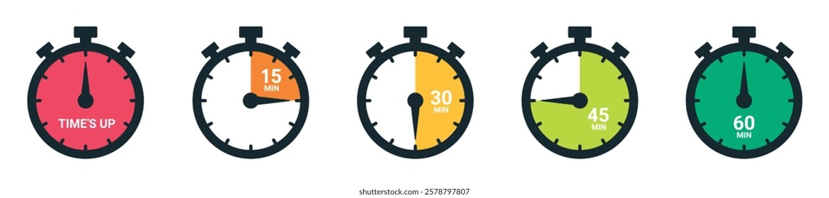 stopwatch icon vector. time, hour, minute, second, symbol