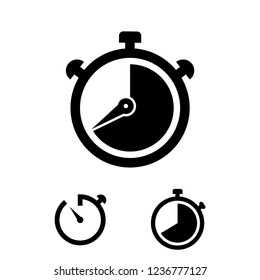 Stopwatch icon vector, time symbol set
