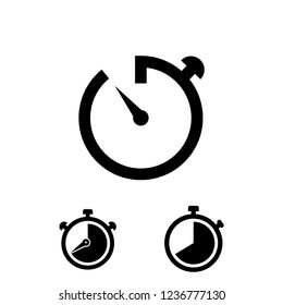 Stopwatch icon vector, time symbol set