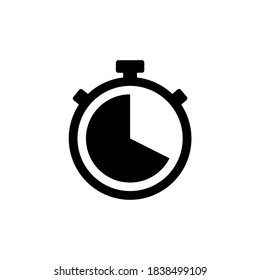 Stopwatch icon vector. Time icon symbol in trendy flat design for website design