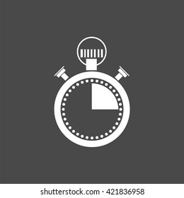 stopwatch icon, vector time symbol, isolated clock sign