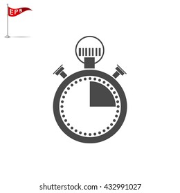 stopwatch icon, vector time symbol, isolated clock sign