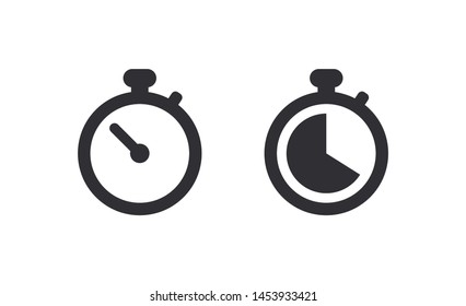 Stopwatch icon. Stopwatch. Vector timer. Measurement icon. Time clock sign. Watch icon. Vector illustration. Sports watch. Speed measurement. Time measurement. Out on time. Time is over.