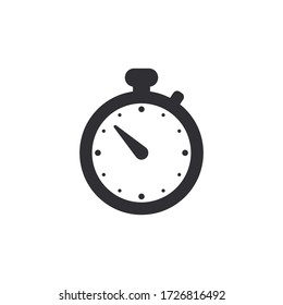 Stopwatch icon. Stopwatch. Vector timer. Measurement icon. Time clock sign. Watch icon. Vector clock face. Countdown. Сlassic dial. Speed measurement. Vector illustration. Color easy to edit. 