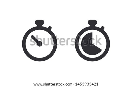 Stopwatch icon. Stopwatch. Vector timer. Measurement icon. Time clock sign. Watch icon. Vector illustration. Sports watch. Speed measurement. Time measurement. Out on time. Time is over.