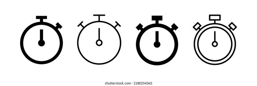 Vector de icono de Stopwatch. Signo y símbolo del temporizador. Icono de cuenta atrás. Período de tiempo